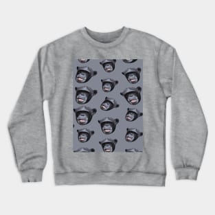 1980s funny ape monkey grey black chimpanzee Crewneck Sweatshirt